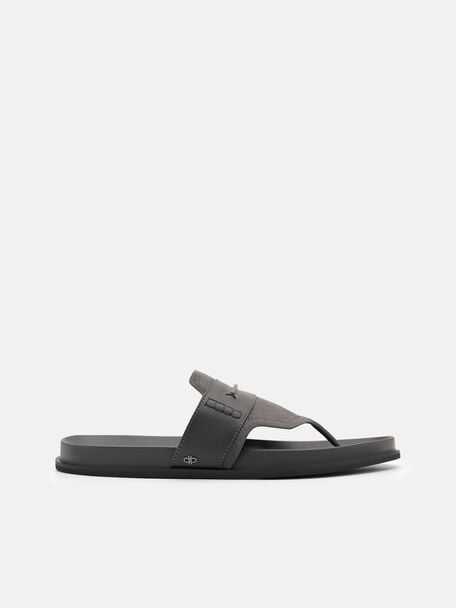 Suede Penny Thong Sandals, , hi-res