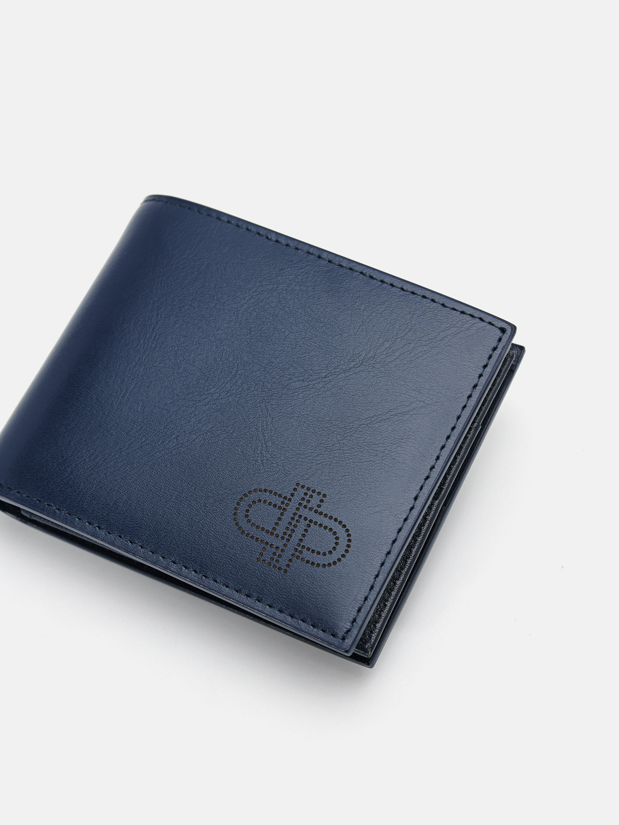 Navy PEDRO Icon Leather Bi-Fold Flip Wallet - PEDRO ID