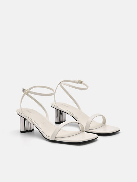 PEDRO Icon Leather Heel Sandals, Black