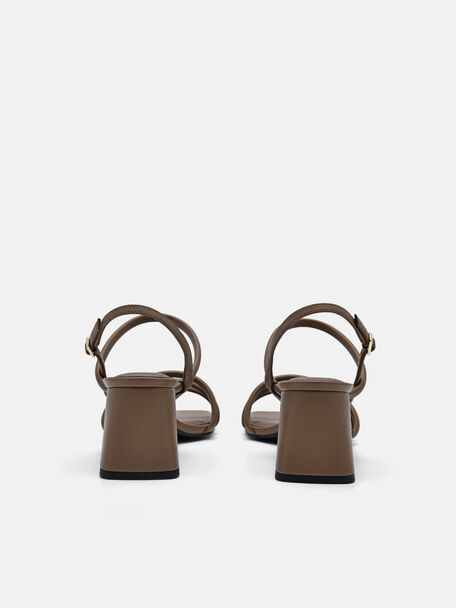 PEDRO Icon Leather Heel Sandals, Black