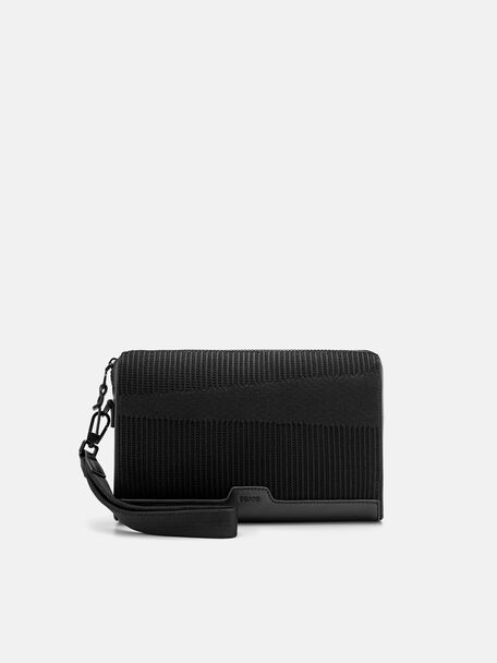 Tristan Fabric Clutch Bag, Black, hi-res