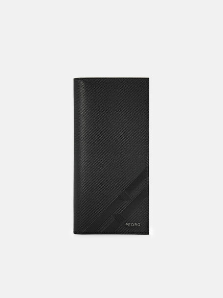 Dompet Panjang Kulit Emboss, Black
