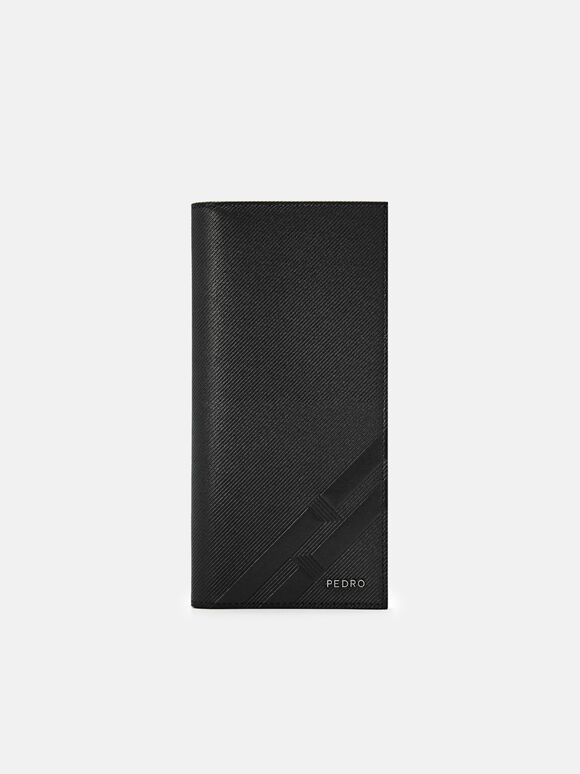 Dompet Panjang Kulit Emboss, Black