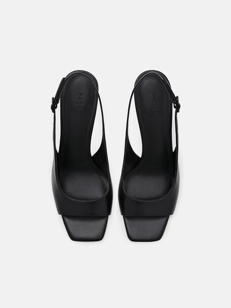 Marina Sandal Hak Kulit, 