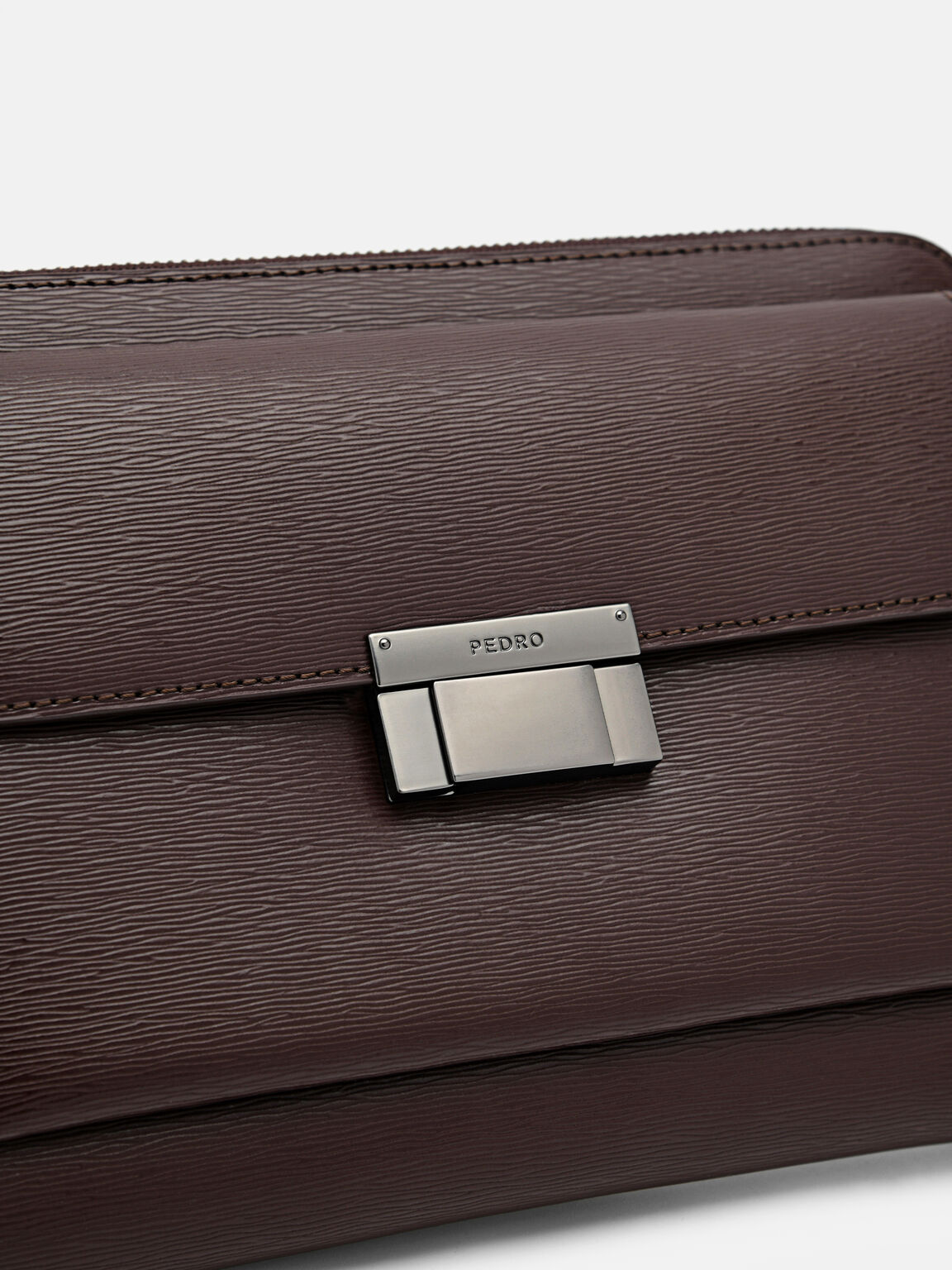 Henry Leather Clutch Bag, Dark Brown