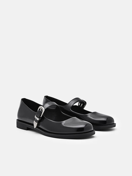 PEDRO Icon Leather Heel Sandals, Black