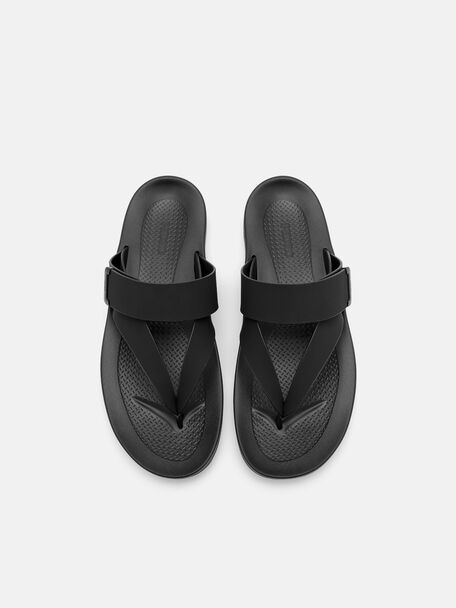 PEDRO Icon Leather Heel Sandals, Black