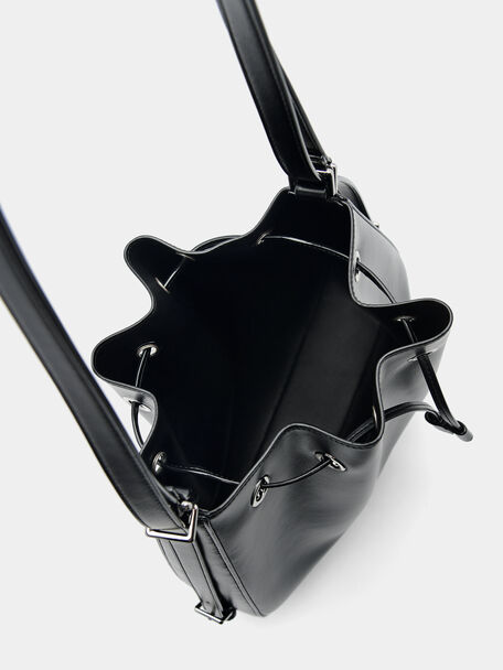 PEDRO Icon Leather Heel Sandals, Black