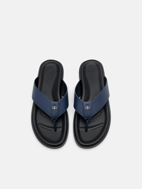 PEDRO Icon Leather Heel Sandals, Black