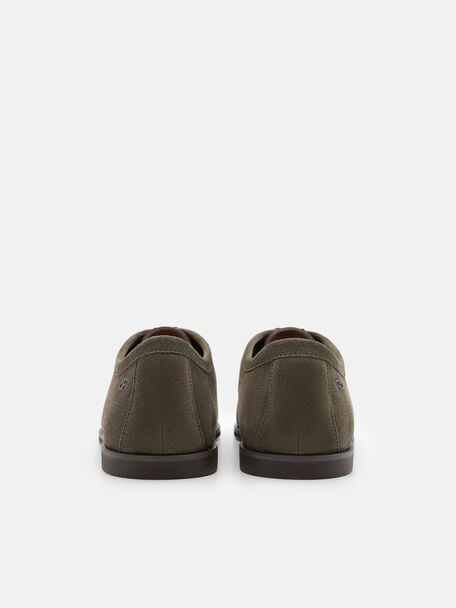 Suede Moc-Toe Derby Shoes, , hi-res