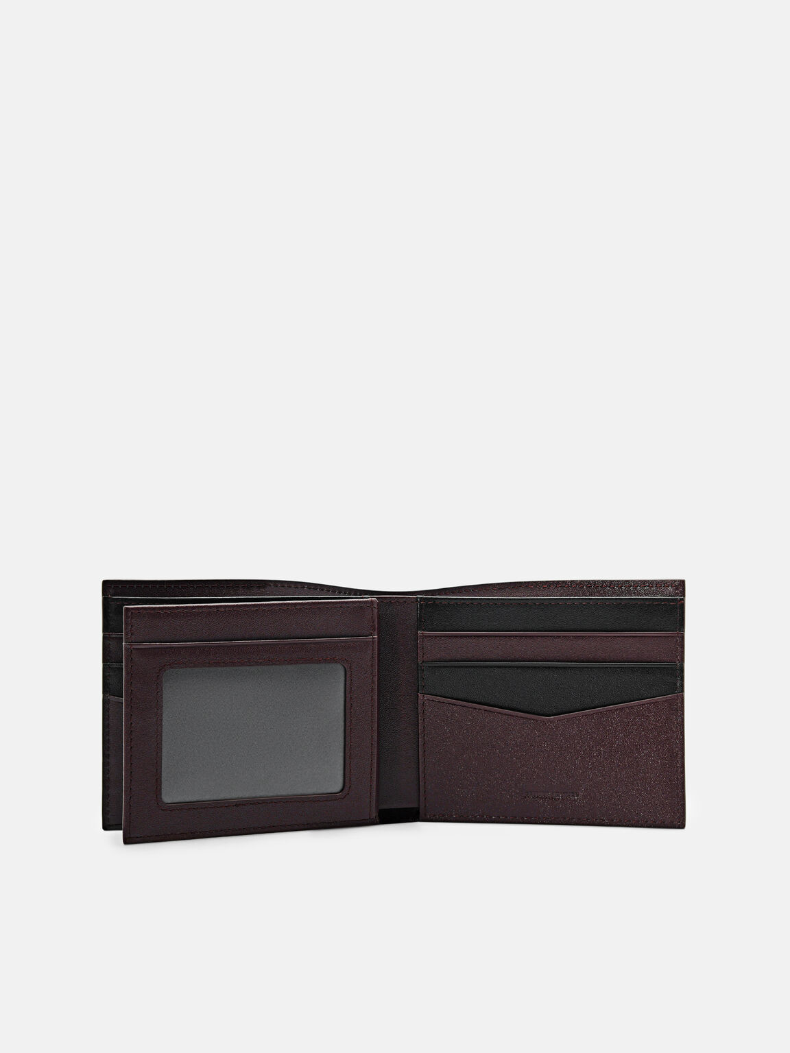 Embossed Leather Bi-Fold Flip Wallet, 