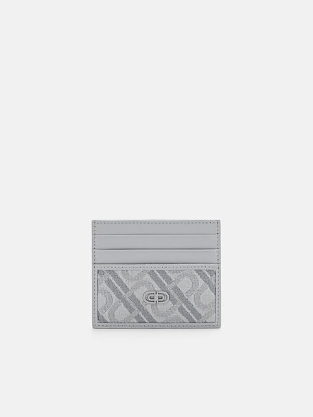 PEDRO Icon Leather Card Holder, Light Grey, hi-res