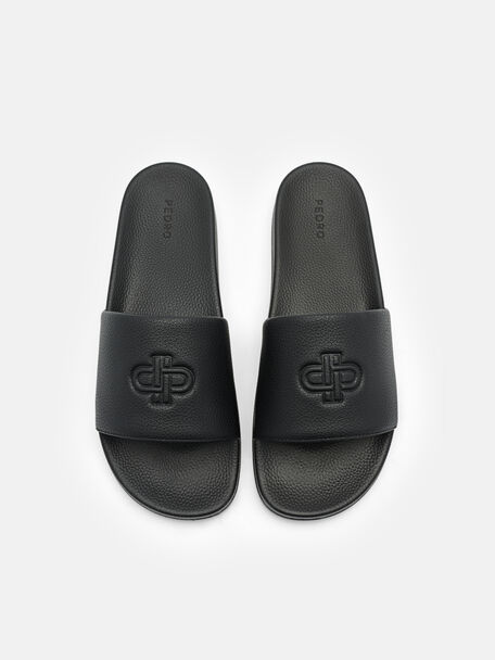 PEDRO Icon Leather Heel Sandals, Black