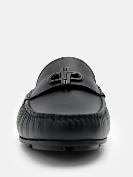 PEDRO Icon Leather Heel Sandals, Black