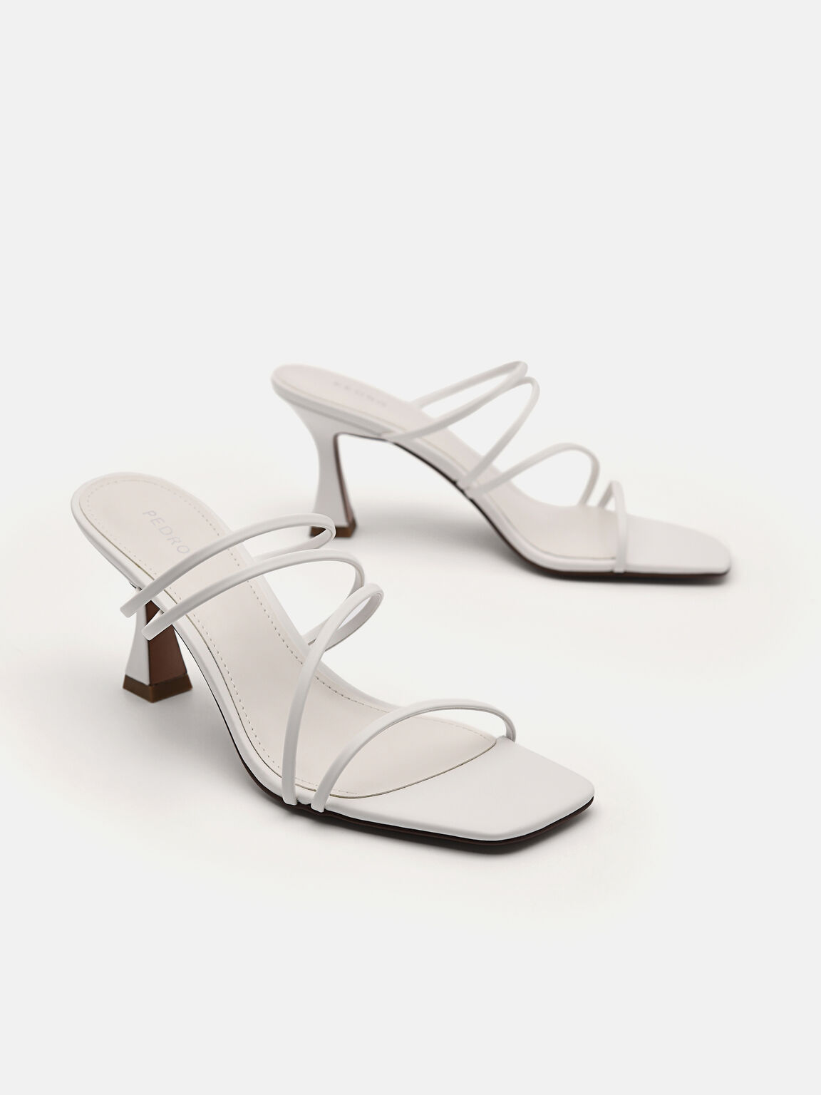 Strappy Heel Sandals - White, 
