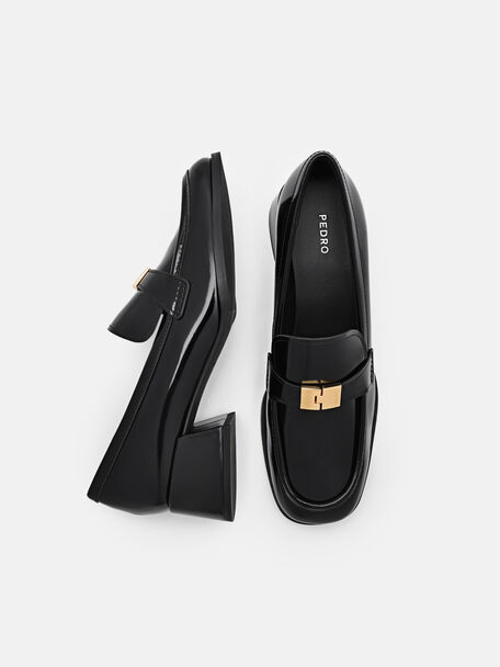 PEDRO Icon Leather Heel Sandals, Black