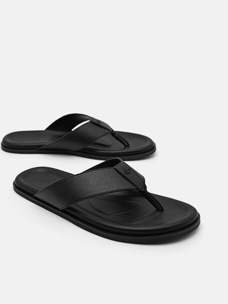 PEDRO Icon Leather Heel Sandals, Black