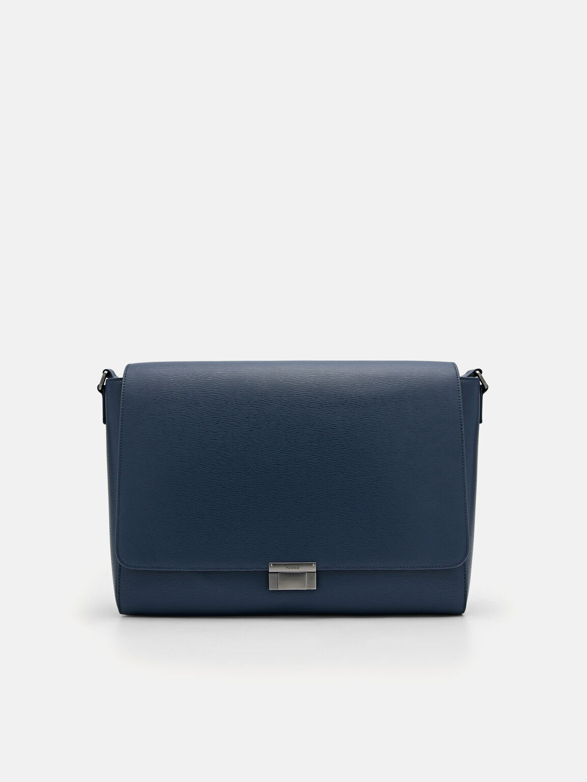 Henry Leather Messenger Bag, Navy, hi-res