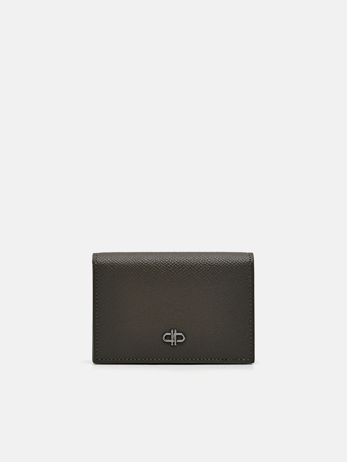 PEDRO Icon Leather Card Holder, Military Green, hi-res