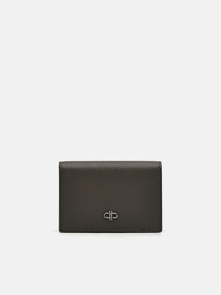 PEDRO Icon Leather Card Holder, Military Green, hi-res