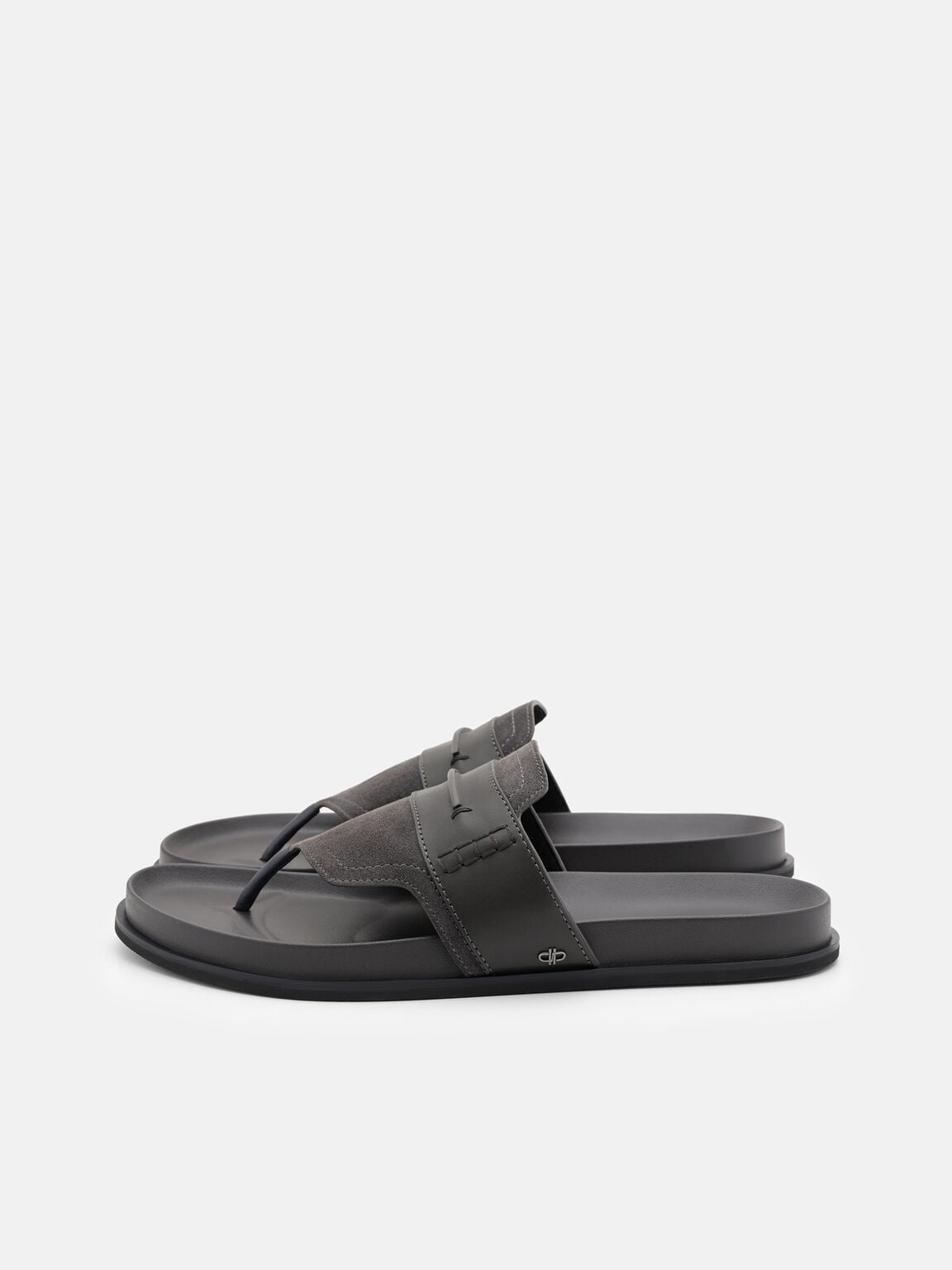 Suede Penny Thong Sandals, , hi-res
