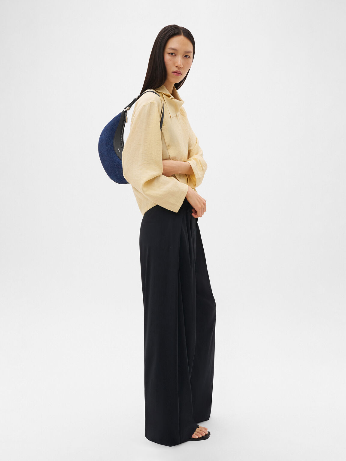 Jatte Denim Crescent Shoulder Bag, , hi-res