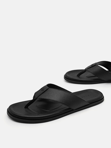 PEDRO Icon Leather Heel Sandals, Black