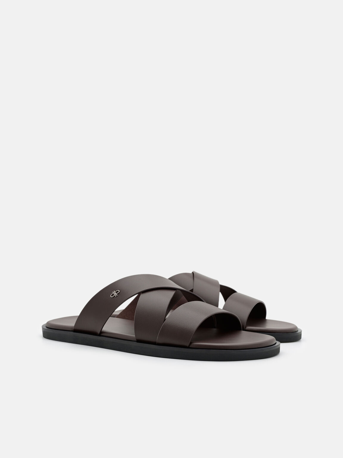 Cross-Strap Slide Sandals, , hi-res