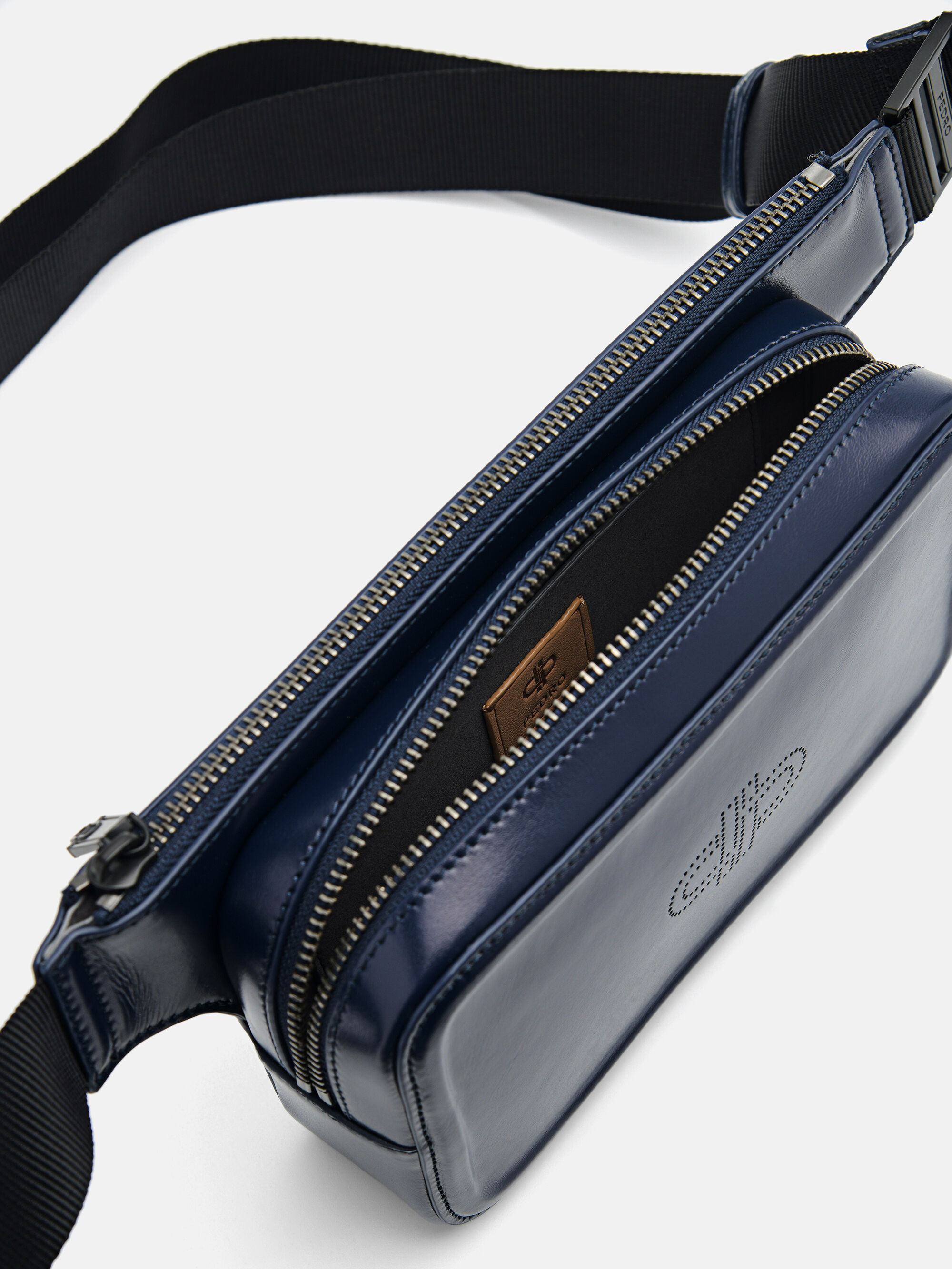 Navy PEDRO Icon Leather Sling Pouch - PEDRO ID