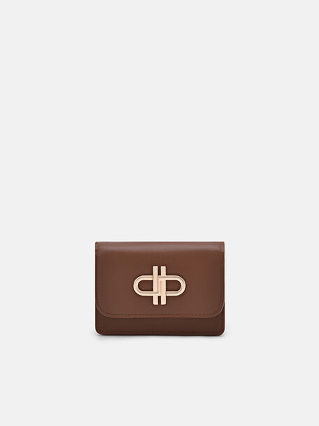 Tempat Kartu Lipat Dua Kulit PEDRO Icon, Brown