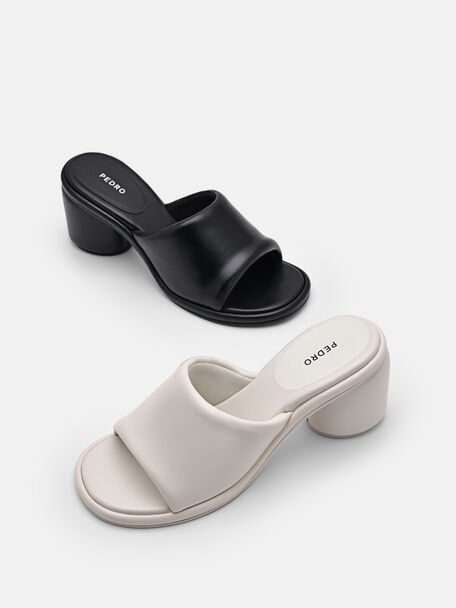 PEDRO Icon Leather Heel Sandals, Black