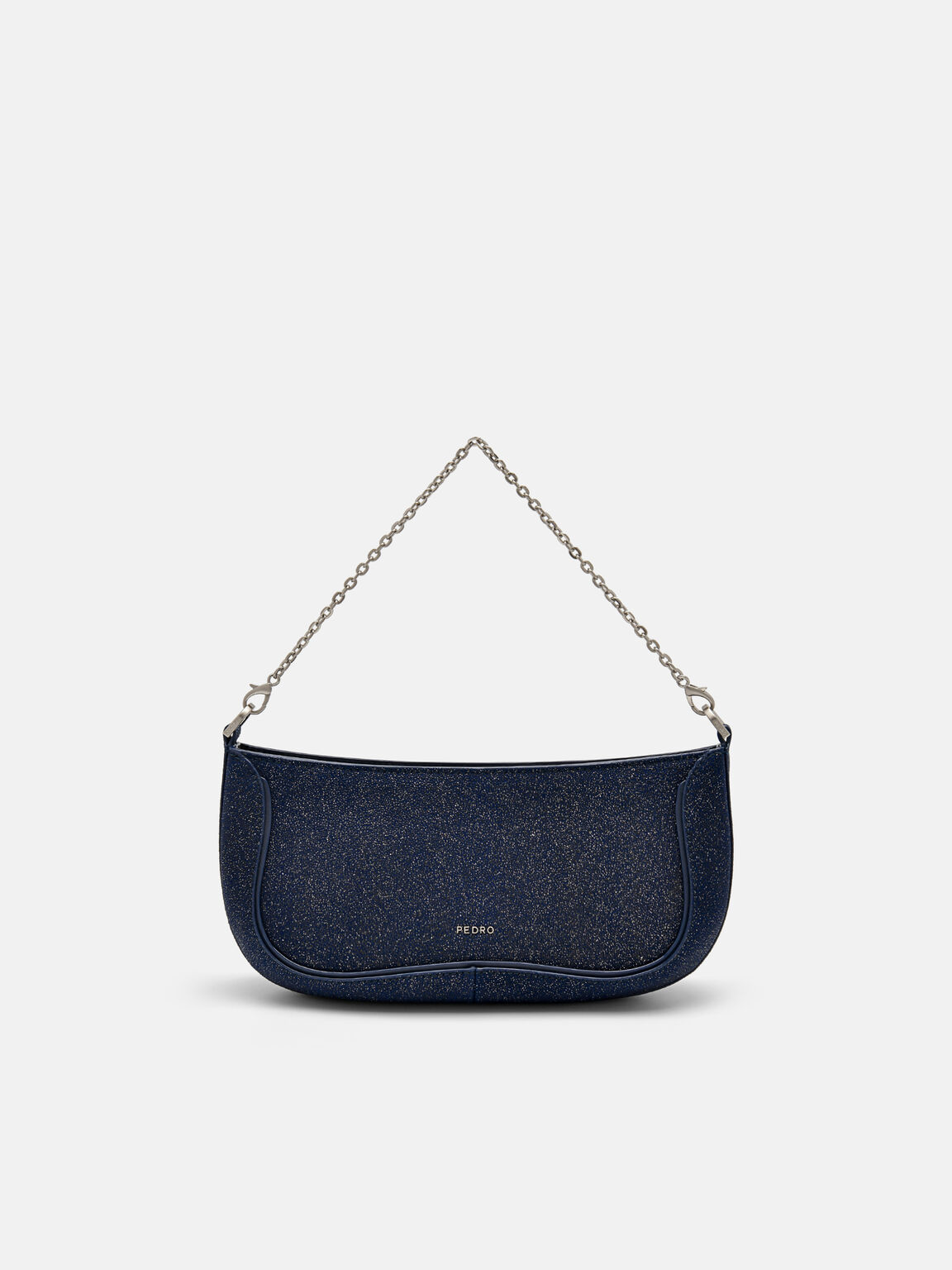 PEDRO Icon Glitter Suede Shoulder Bag, Dark Purple