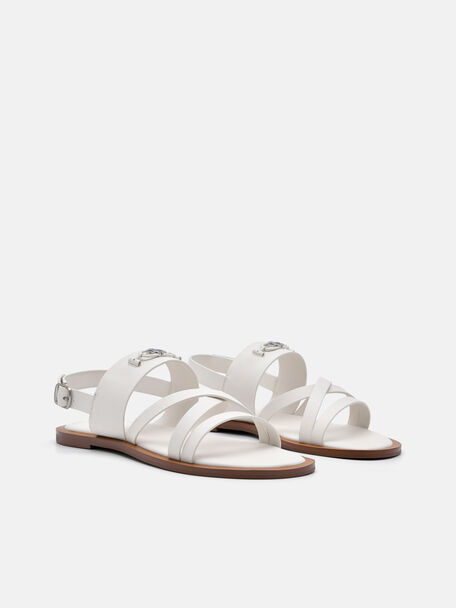 PEDRO Icon Leather Heel Sandals, Black