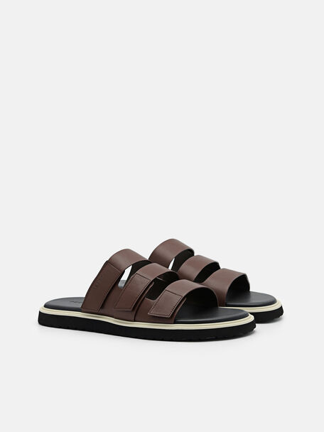 PEDRO Icon Leather Heel Sandals, Black