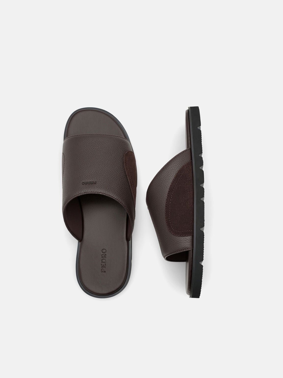 Sandal Slide Wide-Band Kulit, , hi-res