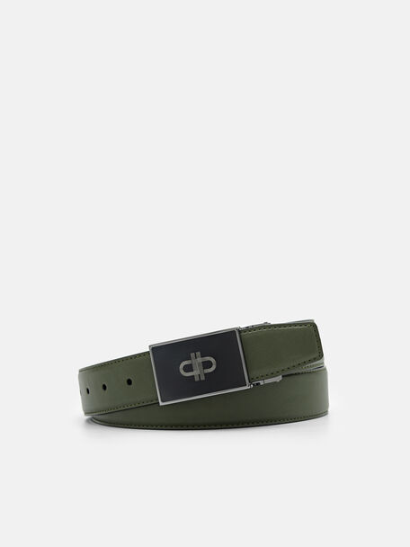 PEDRO Icon Leather Reversible Tang Belt, Military Green, hi-res