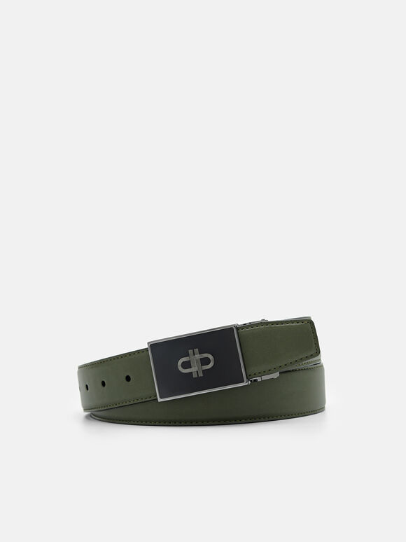 PEDRO Icon Leather Reversible Tang Belt, Military Green, hi-res