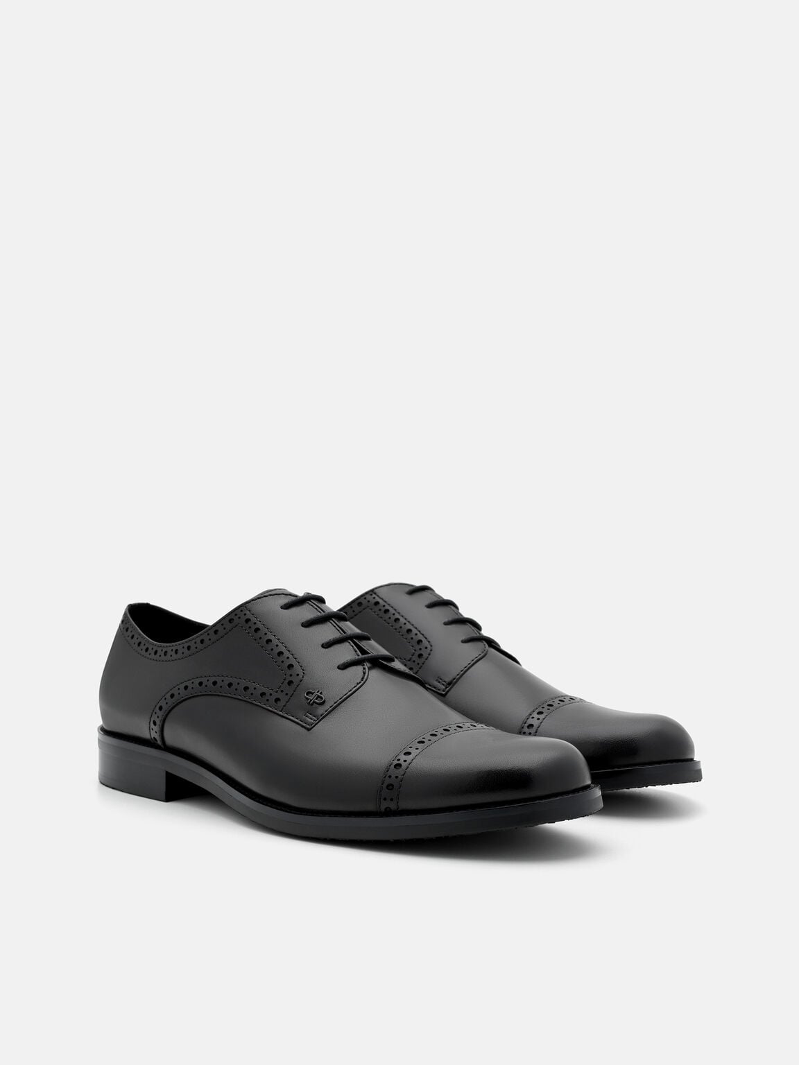 Leather Brogue Derby Shoes, , hi-res