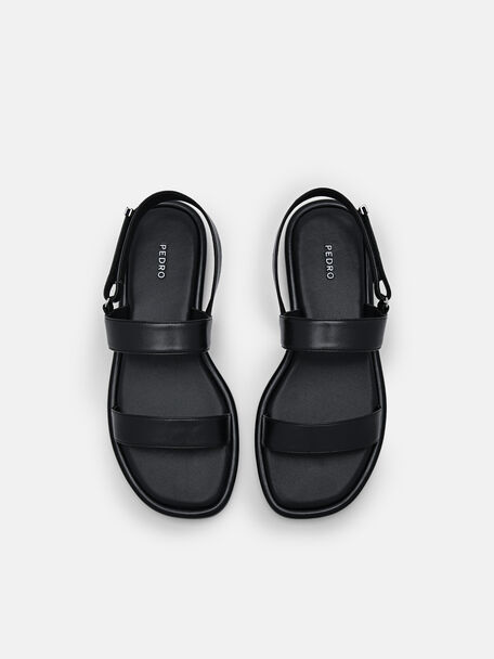 PEDRO Icon Leather Heel Sandals, Black