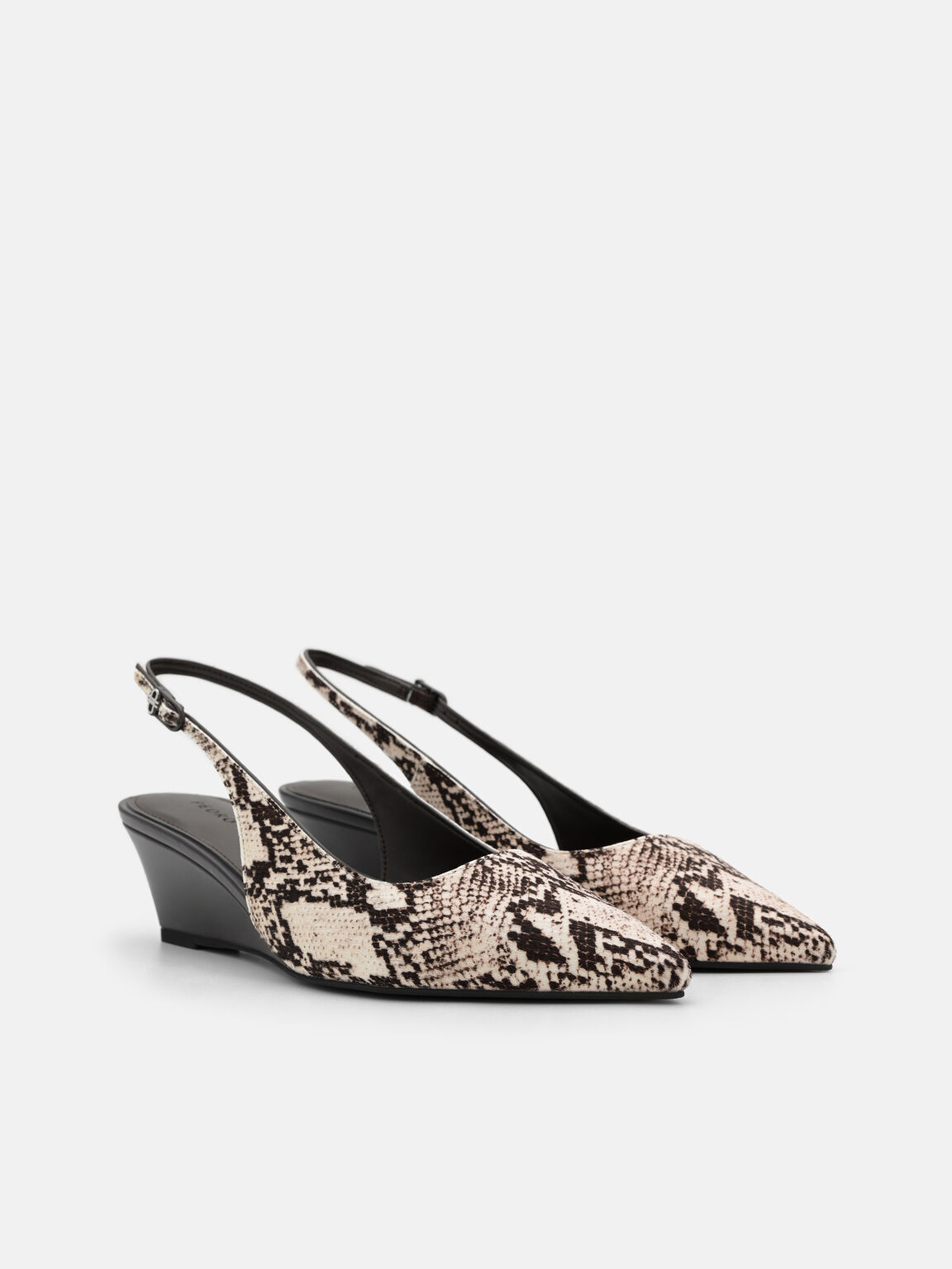 Sepatu Pumps Slingback Wedge Kulit Adena, , hi-res