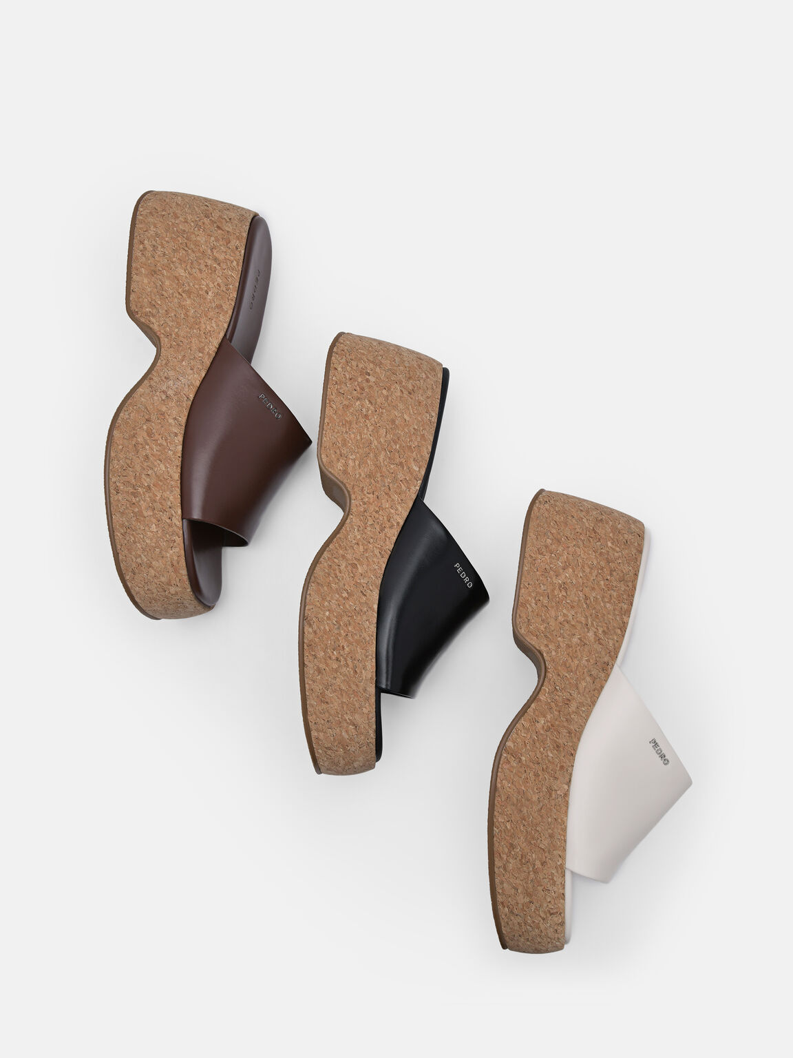 Sandal Wedge Slides Elsa, Dark Brown