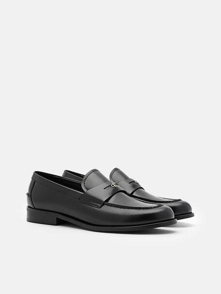 PEDRO Icon Leather Heel Sandals, Black