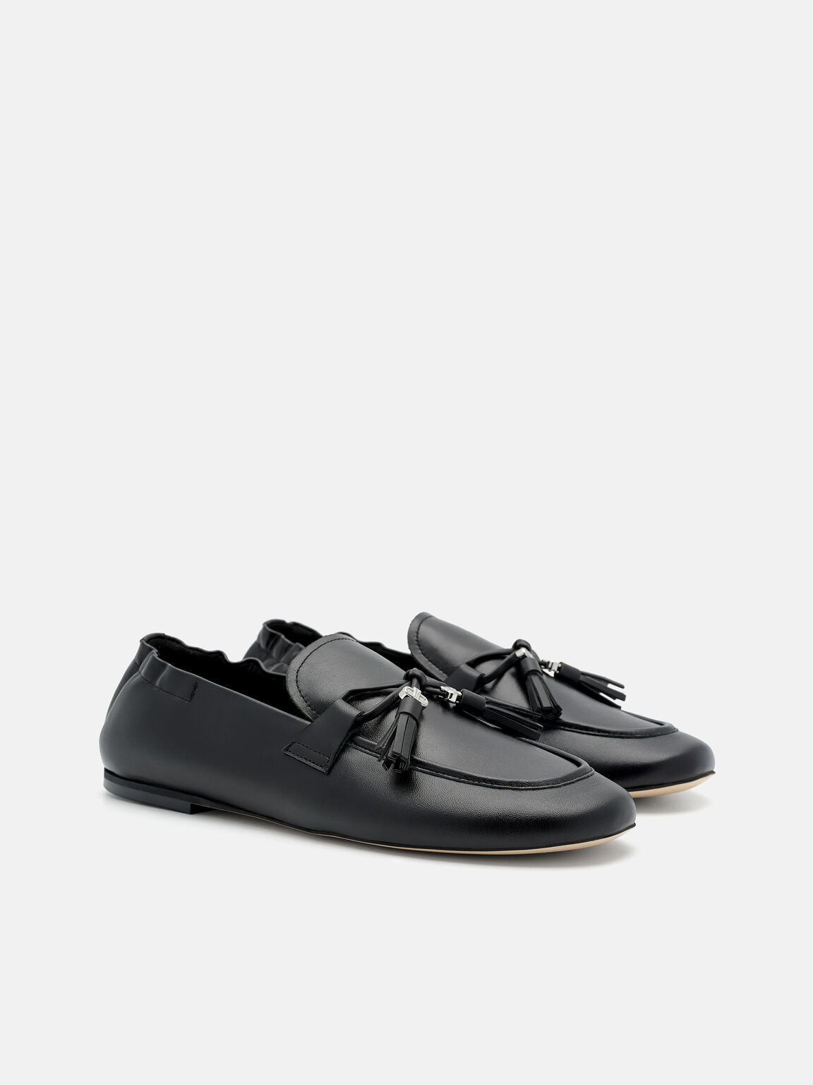 Leather Tassel Loafers, , hi-res