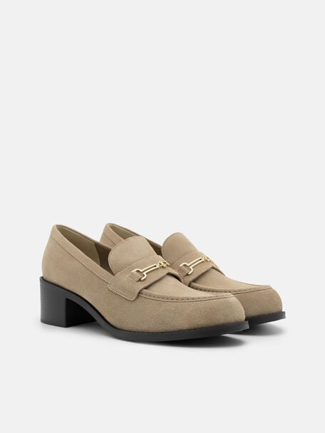 Alistair Suede Heel Loafers, , hi-res
