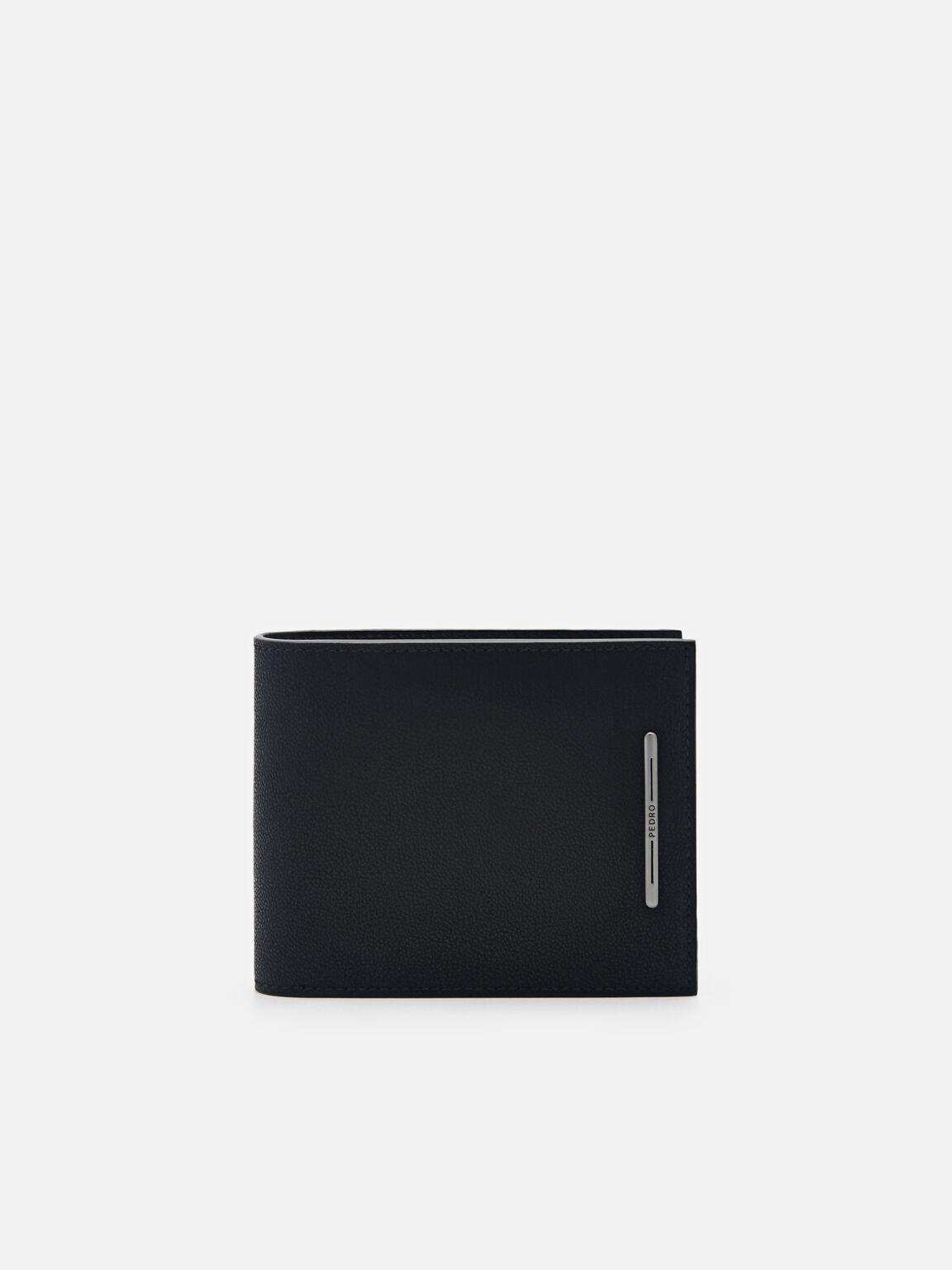 Leather Bi-Fold Flip Wallet, Black, hi-res