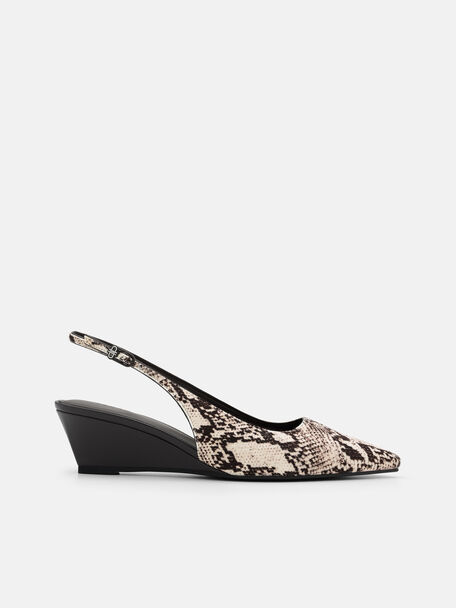 Sepatu Pumps Slingback Wedge Kulit Adena, , hi-res