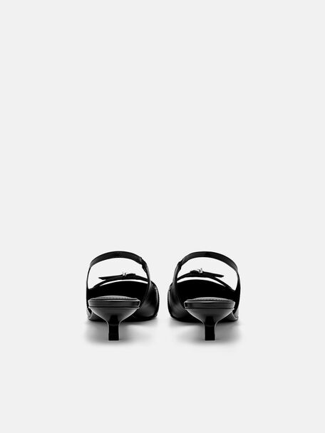 PEDRO Icon Leather Heel Sandals, Black