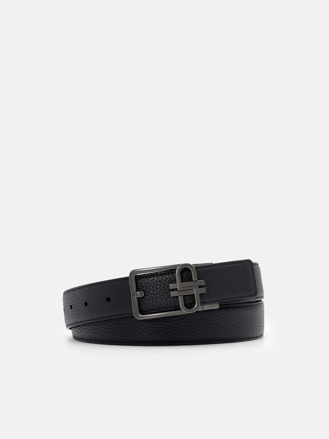 Tumbled Leather Reversible Tang Belt, 