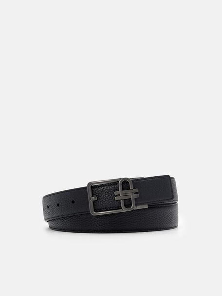 Tumbled Leather Reversible Tang Belt, 