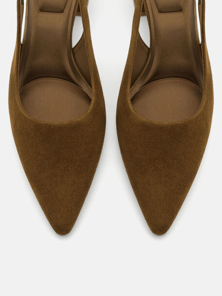 Quinn Suede Slingback Heel Pumps, , hi-res